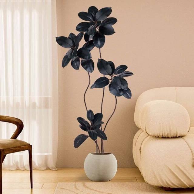 暖巢家居 橡皮樹仿真綠植客廳落地擺件室內大型仿生盆栽假植物裝飾樹仿真花