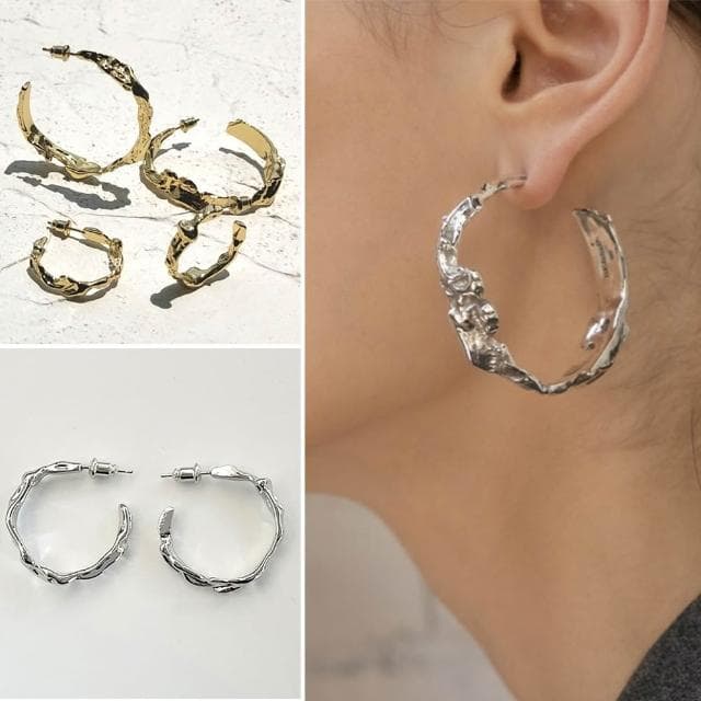 【LEESA】純銀耳針\不規則造型\氣質耳飾\抗敏材質\女生耳飾\復古造型\不規則風格\日常百搭