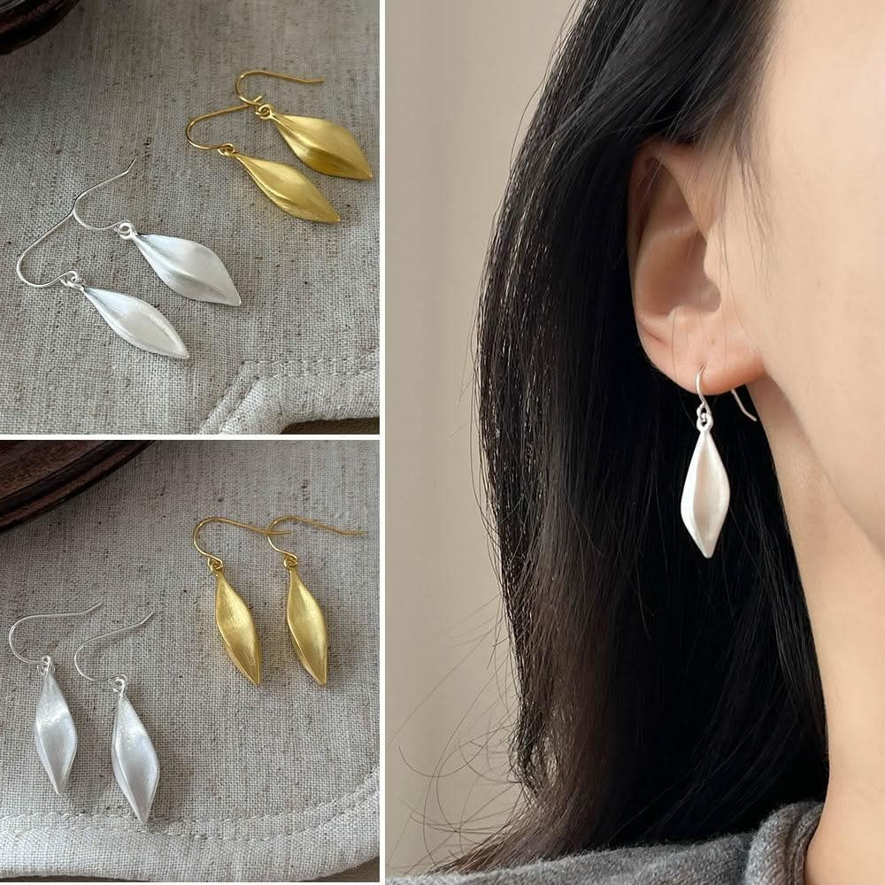 【LEESA】氣質垂墜耳飾\新中式風格\葉子設計\百搭穿搭\葉型耳環\新中式\氣質耳環\穿搭加分\百搭風格
