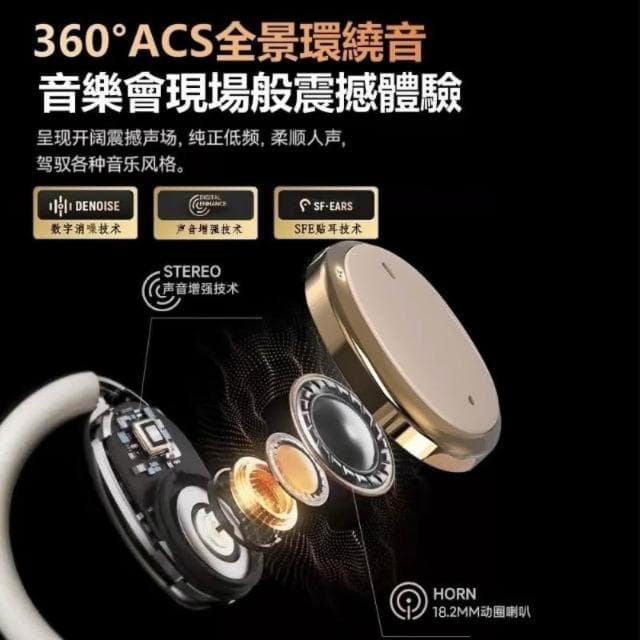 🔥臺灣出貨🔥 無線藍芽耳機 耳夾式藍芽無線耳機 無線耳機 耳骨傳導藍牙耳機 開放式運動耳機 藍牙耳機 降噪 夾耳式藍