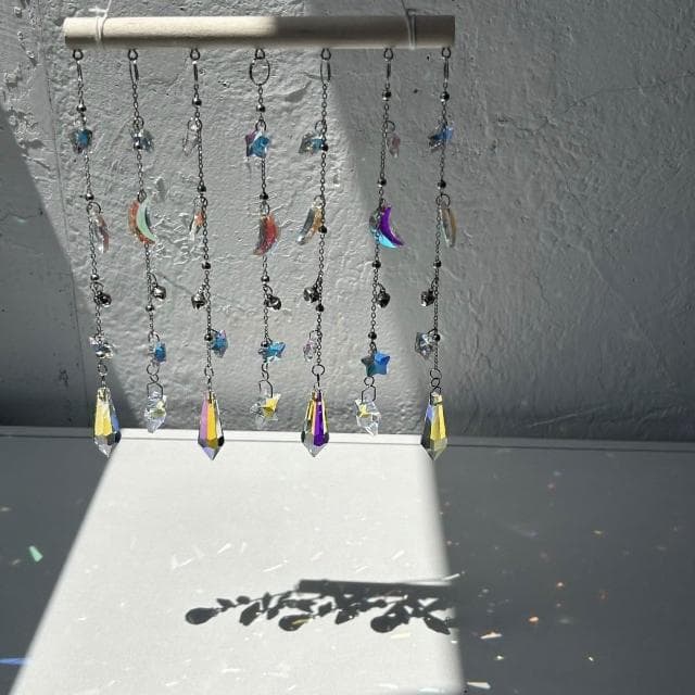 手工水晶掛件 太陽捕手風鈴 臥室窗戶生日禮物掛件 夢幻彩虹光影