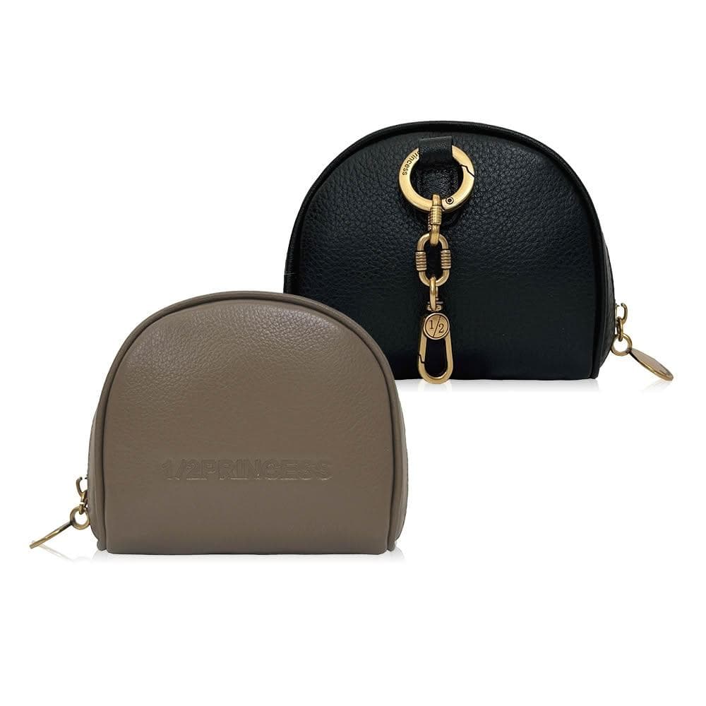 【1/2princess】精品館甩紋牛皮半弧微光萬用零錢包A1055