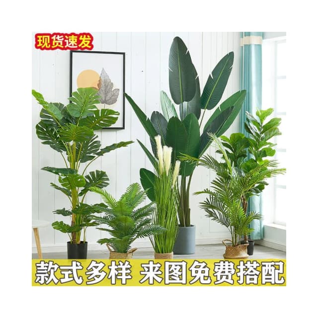 百信百貨 免運 北歐家居客廳大型仿生植物裝飾假散尾葵旅人蕉盆栽仿真樹仿真綠植