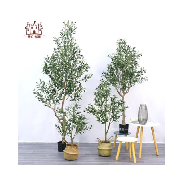 百信百貨 免運 仿真樹橄榄樹北歐風家居落地仿真植物盆栽假樹室內人造景觀盆景