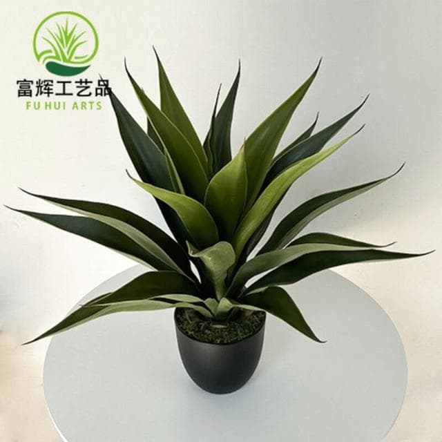 百信百貨 免運 仿真綠植皇冠蘭盆栽花卉盆景擺件假植物劍麻高端室內假龍舌蘭