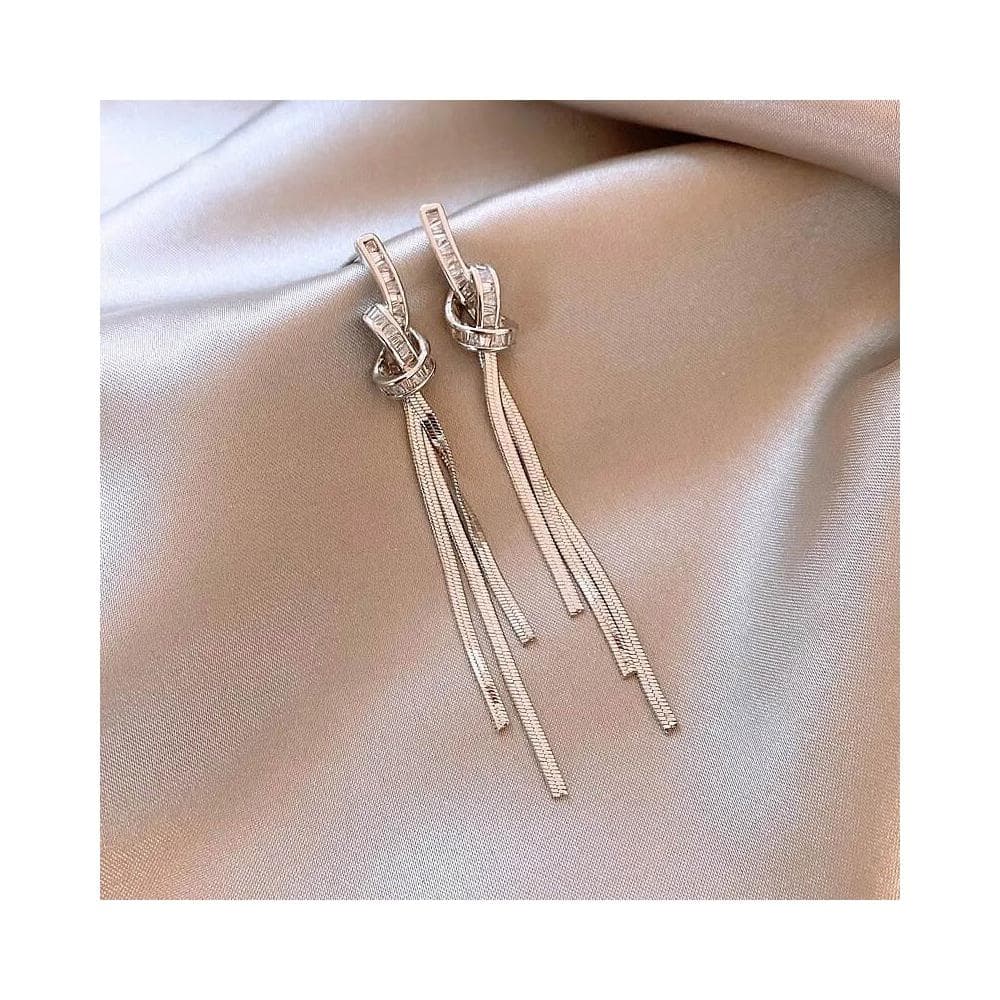  耳環獨特長款流蘇耳環女秋冬輕奢高級感銀針耳墜新款耳飾品輕盈精緻輕奢高級韓國不過敏看不膩超閃耳環耳飾飾品配禮服百搭禮物