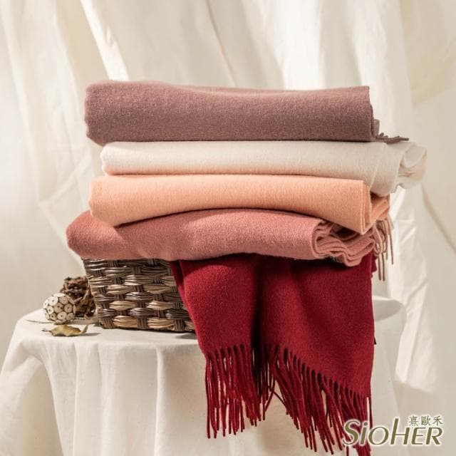 【SiOHER 熹歐禾】◆現貨 單套組 內蒙古粗紡小羊羔毛披肩圍巾/羊毛/毛毯/保暖圍巾