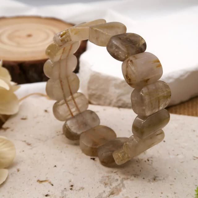 《金絲光韻》鈦晶手鍊 | 天然 鈦晶手鍊 財富能量 水晶手環 佩戴舒適 禮品收藏 收藏珍品 精緻禮品 收藏價值 禮物首選