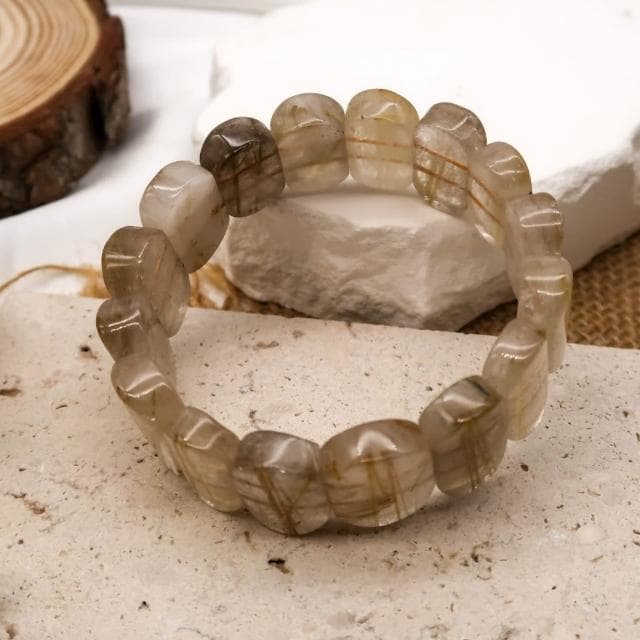 《金絲光韻》鈦晶手鍊 | 天然 鈦晶手鍊 財富能量 水晶手環 佩戴舒適 禮品收藏 收藏珍品 精緻禮品 收藏價值 禮物首選