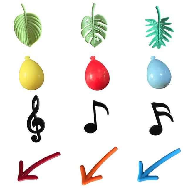 【日創生活】造型磁鐵組 箭頭 彩色氣球 綠葉子 音符 (立體冰箱貼 留言貼 冰箱貼 辦公室磁鐵 交換禮物)