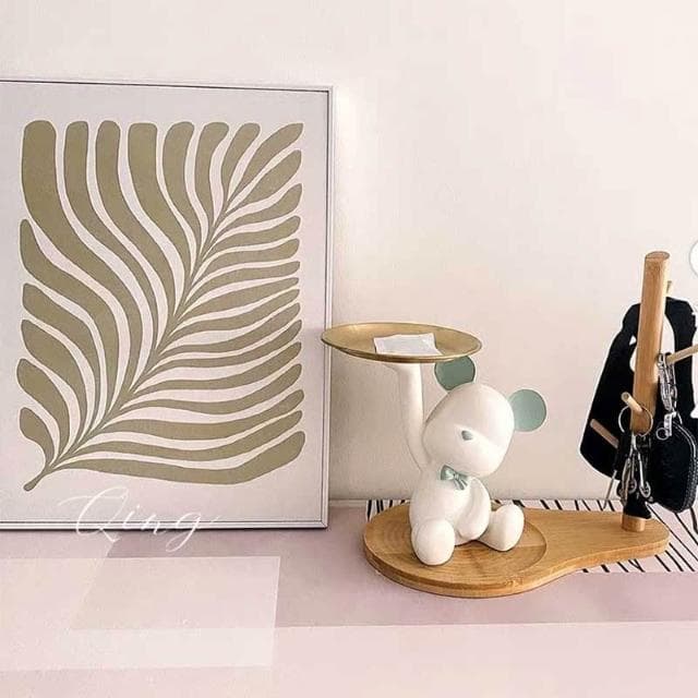 【禾日Heri】玄關收納托盤掛架 熊熊擺件 招財貓 鑰匙收納 交換禮物 喬遷新居禮品 房間擺設 客廳裝