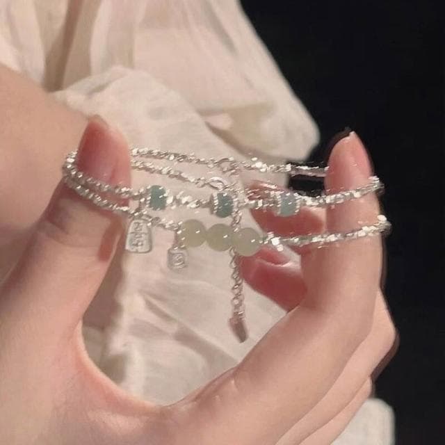 手鍊不規則碎銀幾兩手鏈女平安招財小眾設計高級感輕奢中式風手鏈時尚百搭手鏈手環手鐲可調整大小精緻甜美手鍊情侶手繩送禮禮物