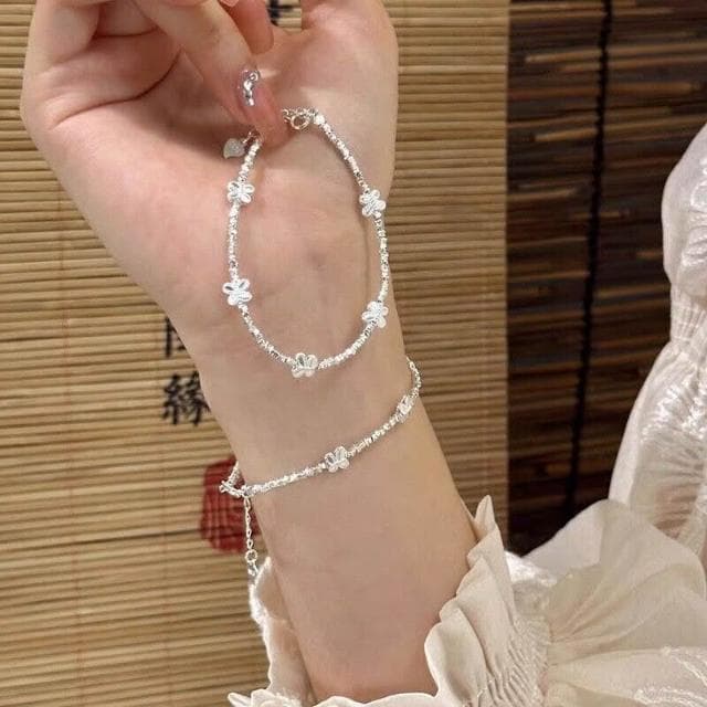 手鍊小清新輕奢碎銀星星S銀手鏈女高級感冷淡風小眾設計配飾手鏈時尚百搭手鏈手環手鐲可調整大小精緻甜美手鍊情侶手繩送禮禮物