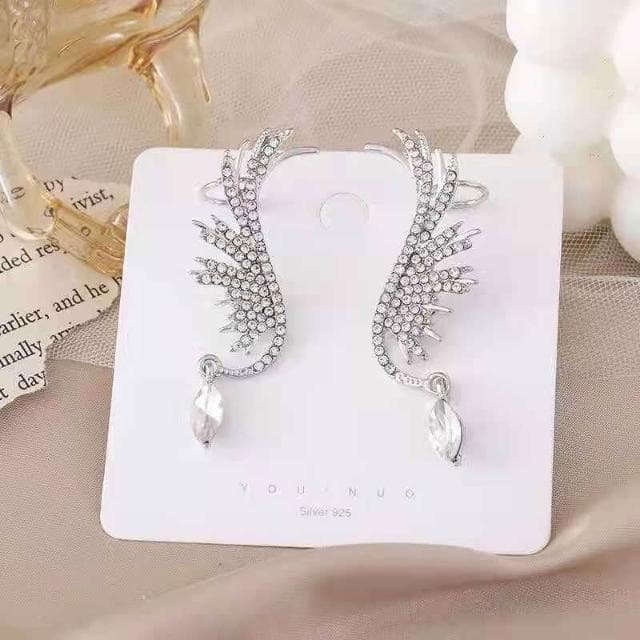 耳環新款天使之翼耳骨時尚氣質小眾設計感百搭高級感個性耳飾耳環耳釘耳飾女生耳環法式耳環流行百搭耳釘生日禮物貼耳耳環