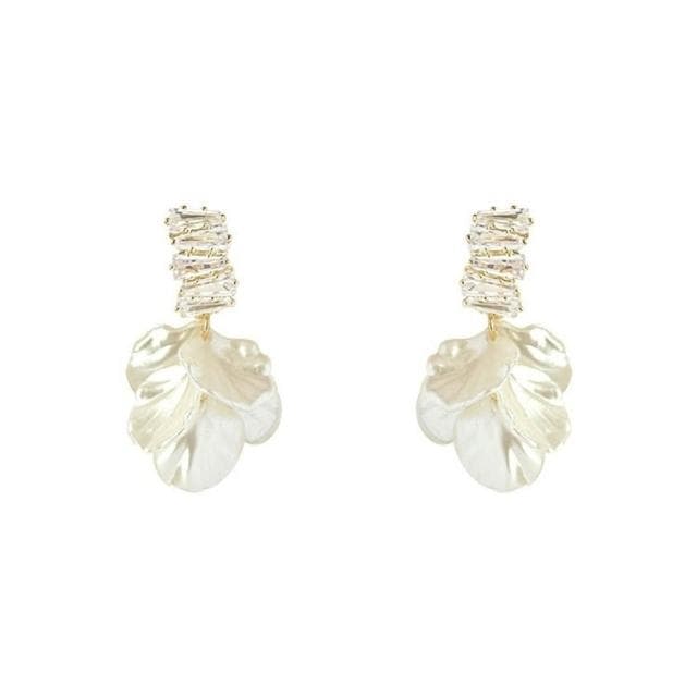 耳環流蘇貝殼花朵耳環小眾設計感高級耳墜女夏季新款耳飾耳釘 耳環耳釘耳飾女生耳環法式耳環流行百搭耳釘生日禮物貼耳耳環