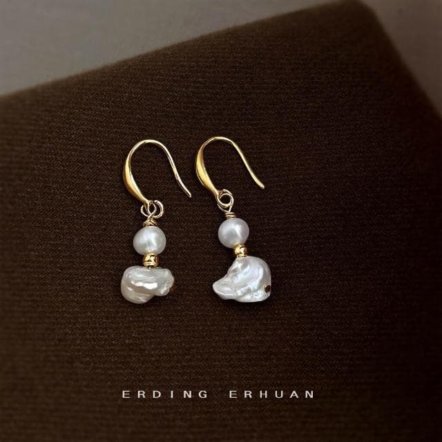耳環巴洛克異形不規則淡水珍珠小眾設計師新款耳環輕奢風時尚耳飾耳環耳釘耳飾女生耳環法式耳環流行百搭耳釘生日禮物貼耳耳環