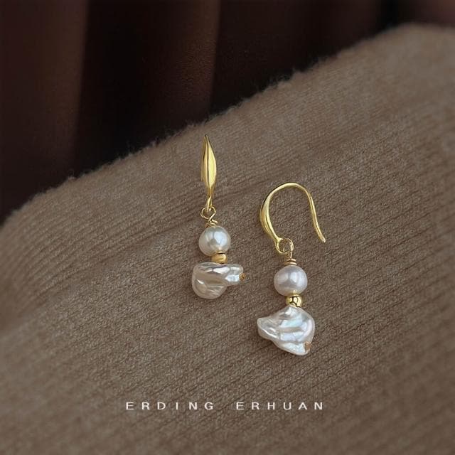 耳環巴洛克異形不規則淡水珍珠小眾設計師新款耳環輕奢風時尚耳飾耳環耳釘耳飾女生耳環法式耳環流行百搭耳釘生日禮物貼耳耳環