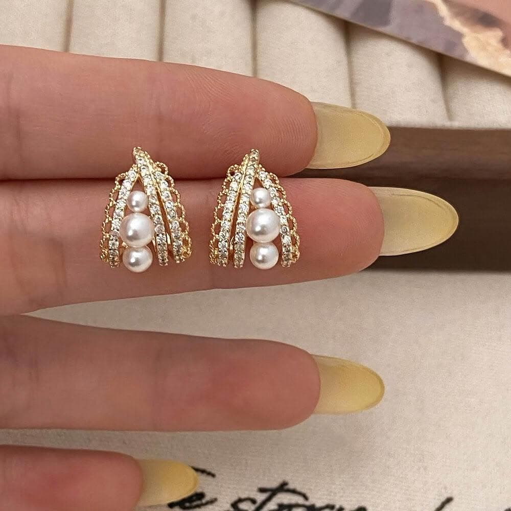 耳環珍珠耳環法式耳飾女輕奢氣質高級感耳釘網紅2025年新款耳環耳釘耳飾女生耳環法式耳環流行百搭耳釘生日禮物貼耳耳環