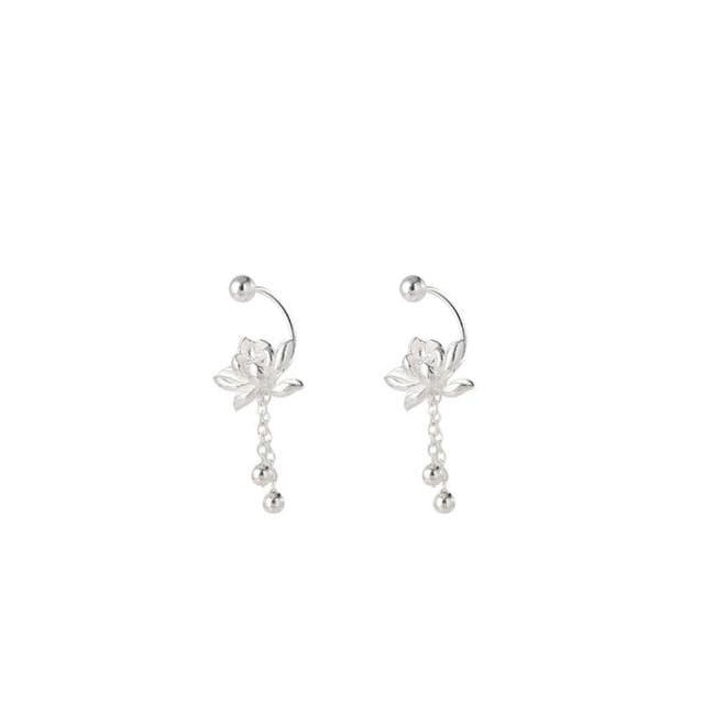 耳環蓮花流蘇耳釘新款小眾簡約百搭螺絲耳釘甜美耳飾送閨蜜耳飾 耳環耳釘耳飾女生耳環法式耳環流行百搭耳釘生日禮物貼耳耳環