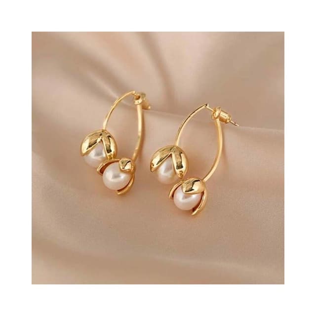 耳環女耳環ins簡約法式珍珠花朵交叉耳飾小眾設計花蕊氣質耳釘耳環耳環耳釘耳飾女生耳環法式耳環流行百搭耳釘生日禮物貼耳耳環