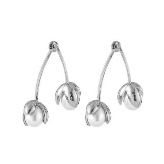 耳環女耳環ins簡約法式珍珠花朵交叉耳飾小眾設計花蕊氣質耳釘耳環耳環耳釘耳飾女生耳環法式耳環流行百搭耳釘生日禮物貼耳耳環