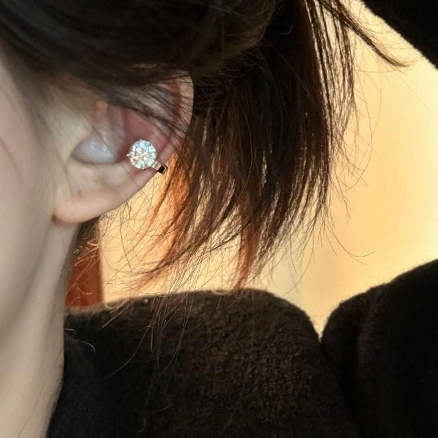耳環爆閃锆石耳夾女日常通勤小眾百搭氣質無耳洞耳骨夾高級感輕奢飾品耳環耳釘耳飾女生耳環法式耳環流行百搭耳釘生日禮物貼耳耳環