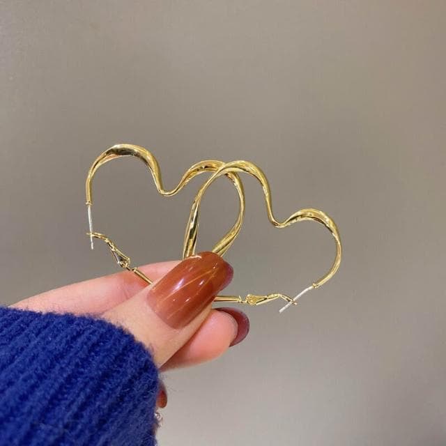 買一送一耳環簡約愛心耳環設計感耳飾女輕奢新款潮防過敏耳釘耳環耳釘耳飾女生耳環法式耳環流行百搭耳釘生日禮物貼耳耳環