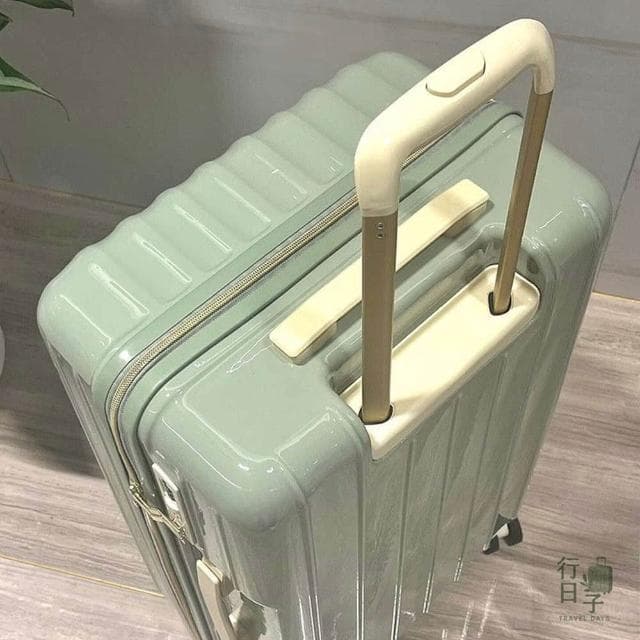 ins風奶油色系鏡面珠光 杯架行李箱USB充電口 登機 / 拖運行李箱 20吋/24吋/28吋