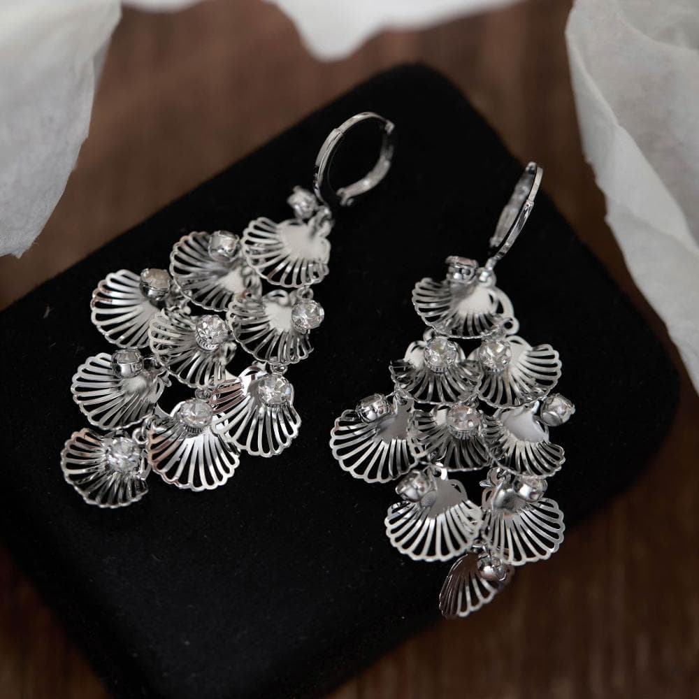 耳環火樹銀花法式浪漫貝殼輕奢氣質精致小眾耳環耳釘無耳洞耳夾女耳環耳釘耳飾女生耳環法式耳環流行百搭耳釘生日禮物貼耳耳環