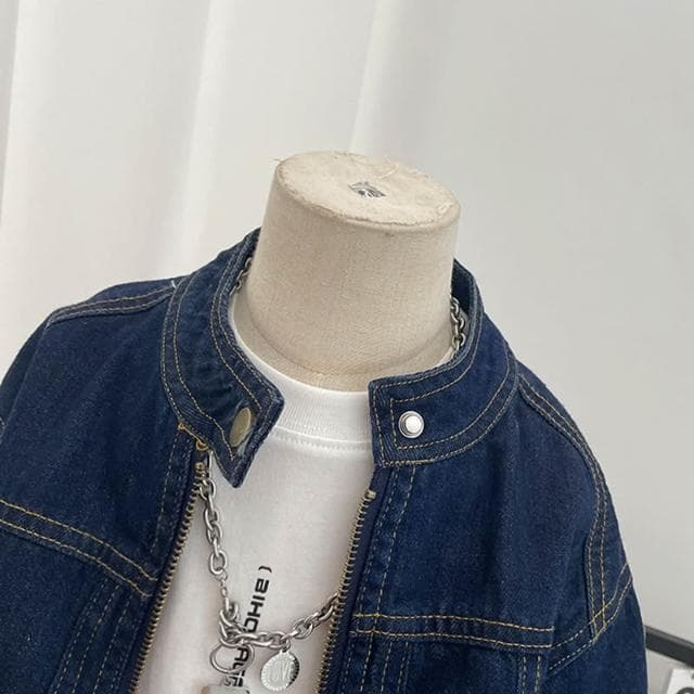 【Arbea】女童春秋款牛仔外套新款兒童立領夾克上衣男孩藍色秋季衣服潮【C1284】