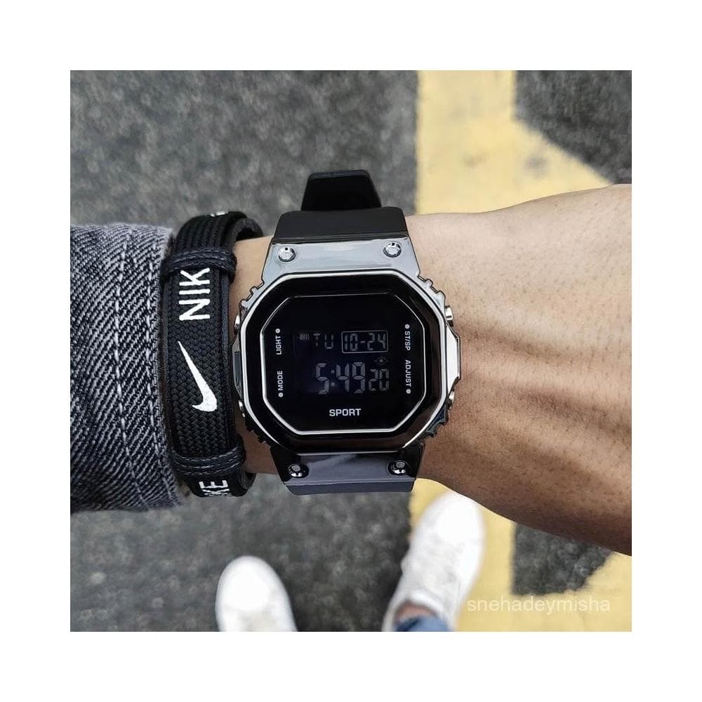 小李甄選  小方塊手錶男女初高中學生青少年簡約運動高級感潮流多功能電子錶