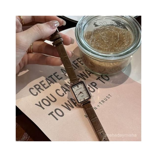 小李甄選  【1.1萬人收藏】手錶女複古方形簡約氣質小衆輕奢高級感學生皮帶精緻高顔值ins風