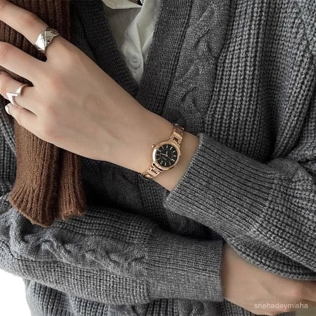 小李甄選  韓係手錶女款氣質顯白潮流精緻小衆高級感小錶盤鑲鑽輕奢石英錶