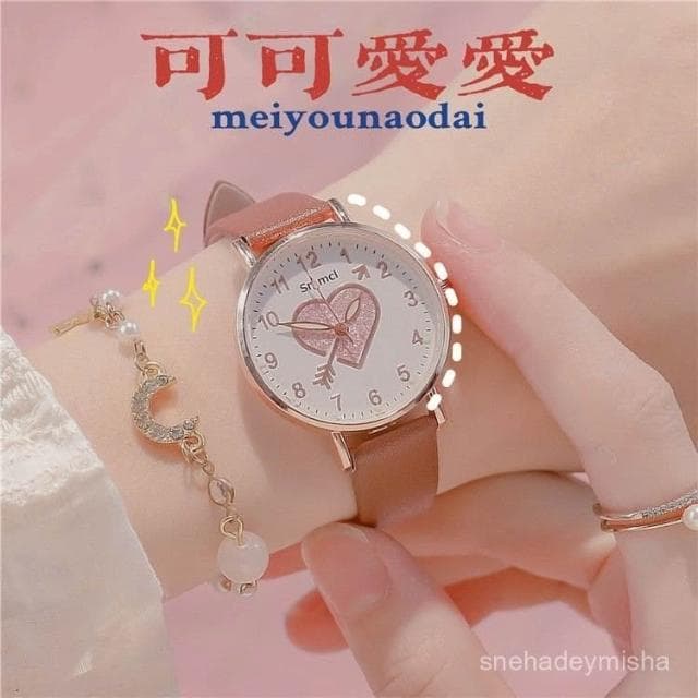 小李甄選  兒童手錶女ins風網紅小香風指針式學生高級時尚防水簡約夜光錶盤