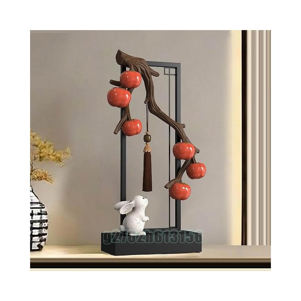 柿柿如意擺件 電視櫃家居裝飾品 玄關高新中式酒櫃喬遷禮物客廳旺宅 客廳玄關裝飾 喬遷風水擺件喬遷新居