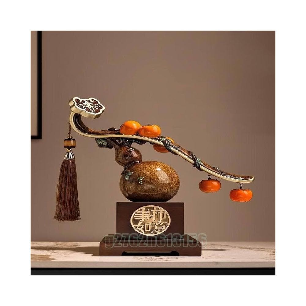 柿柿如意 柿子擺件 葫蘆客廳搬家禮物裝飾品 喬遷新居禮品 客廳玄關裝飾 喬遷風水擺件喬遷新居禮物