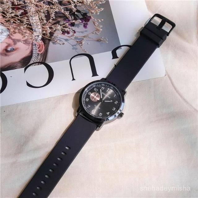 小李甄選  新款手錶男簡約輕奢硅膠帶學生手錶高級ins風時尚防水時尚石英錶