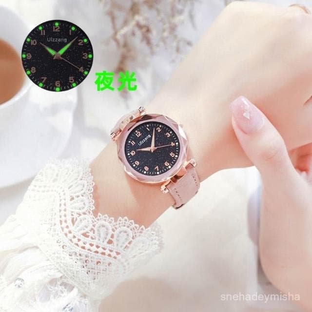 小李甄選  夜光少女星空手錶高顔值ins學生韓版氣質數字閨蜜網紅高級感小衆