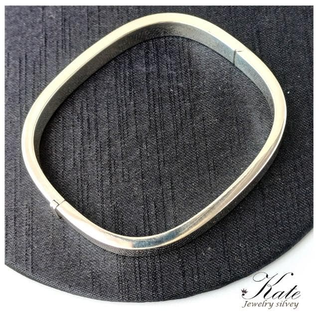 【KATE】銀飾 7mm極簡方框純銀手環 光面手環 個性手環 都會時尚感 休閒風手環 生日禮物 情人禮物