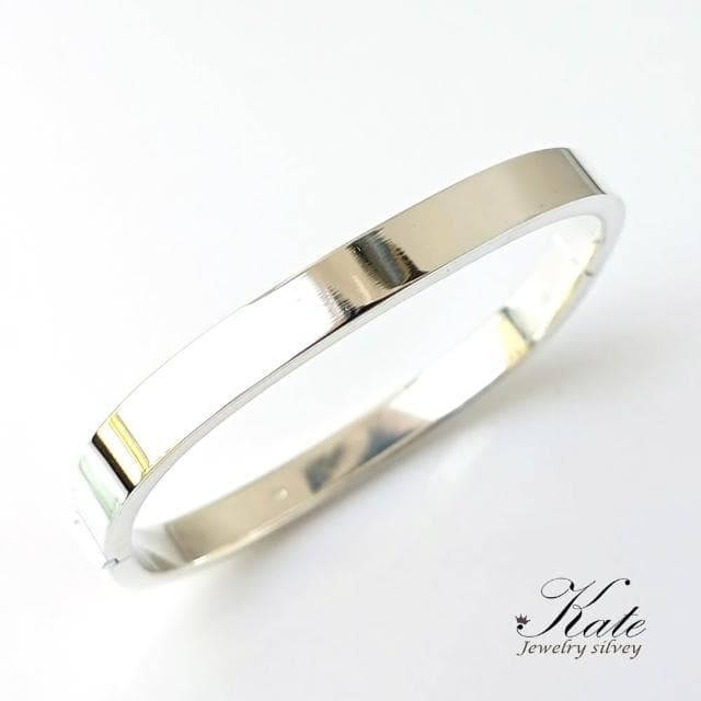【KATE】銀飾 7mm極簡方框純銀手環 光面手環 個性手環 都會時尚感 休閒風手環 生日禮物 情人禮物