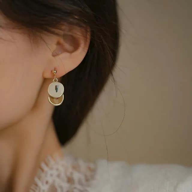 🎗飾間首飾鋪 復古琺瑯滴釉耳環小眾設計感無耳洞耳夾輕奢耳釘耳飾