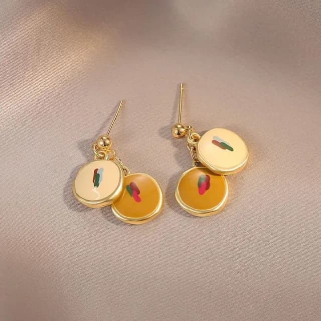 🎗飾間首飾鋪 復古琺瑯滴釉耳環小眾設計感無耳洞耳夾輕奢耳釘耳飾