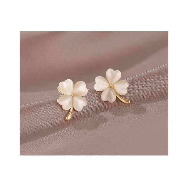 🎗飾間首飾鋪 貓眼石四葉草耳環韓國氣質網紅耳環耳夾耳飾女