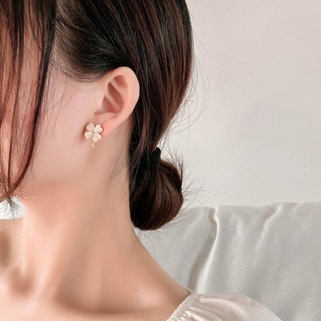 🎗飾間首飾鋪 貓眼石四葉草耳環韓國氣質網紅耳環耳夾耳飾女