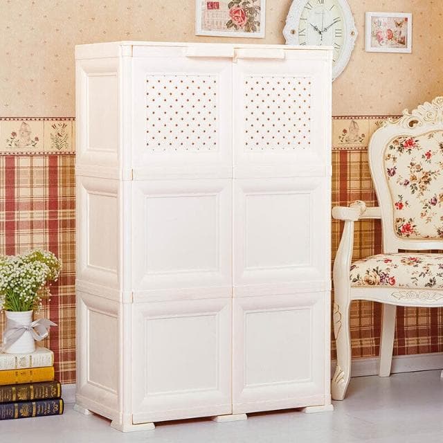 雙開門式收納櫃兒童衣櫃寶寶儲物櫃嬰兒整理櫃塑料抽屜大衣櫥 df6