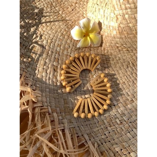 🎗飾間首飾鋪 扇形誇張度假風耳環夏季海邊沙灘波西米亞耳飾耳環