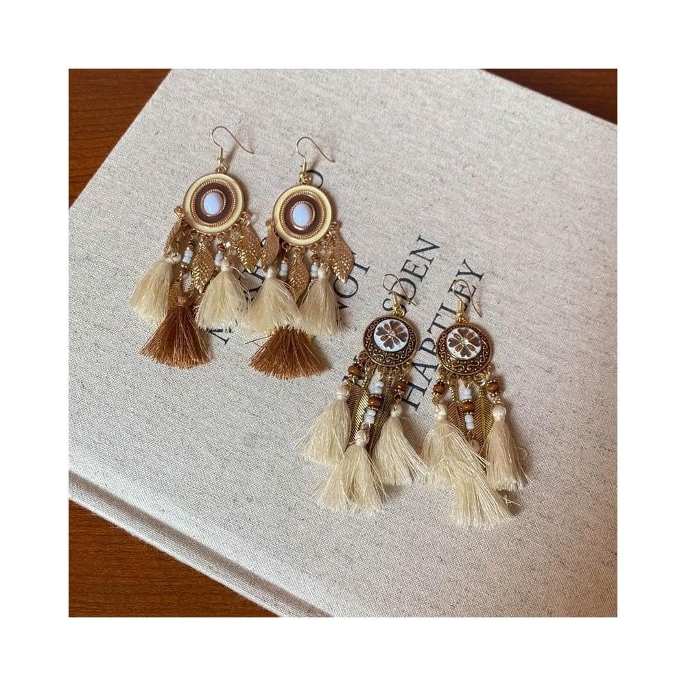 🎗飾間首飾鋪 波希米亞長流蘇耳環女高級感度假風個性誇張耳環復古民族風耳飾