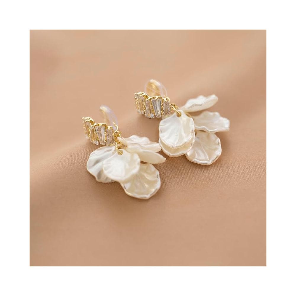 🎗飾間首飾鋪 貝殼花朵耳環小眾設計感流蘇法式氣質高級感耳飾蚊香盤耳夾無耳洞