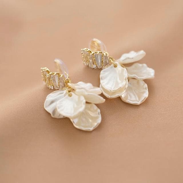 🎗飾間首飾鋪 貝殼花朵耳環小眾設計感流蘇法式氣質高級感耳飾蚊香盤耳夾無耳洞