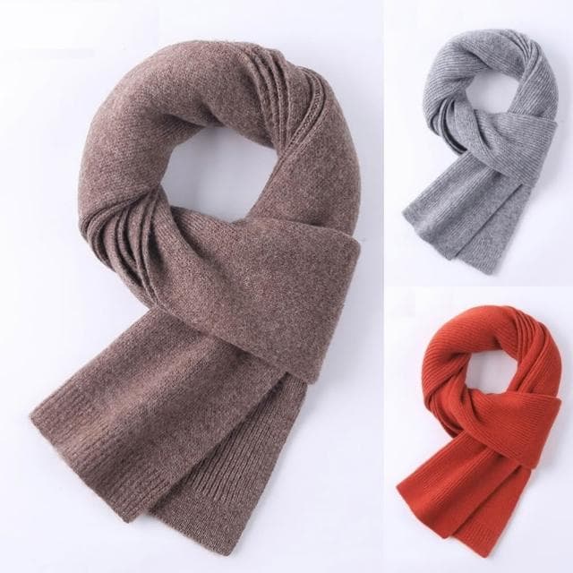 【米蘭精品】現貨+預購 頂級100%羊毛圍巾圍脖秋冬季加絨厚磅保暖針織圍巾休閒-百搭純色潮圍男女配件74mi3